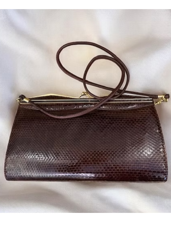 Vintage 80'ler yılan derisi karışık çanta