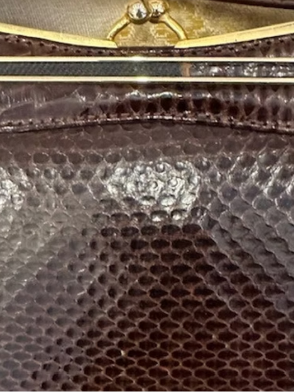 Vintage 80'ler yılan derisi karışık çanta