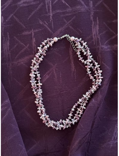 Mor Çoklu Boncuk Kolye