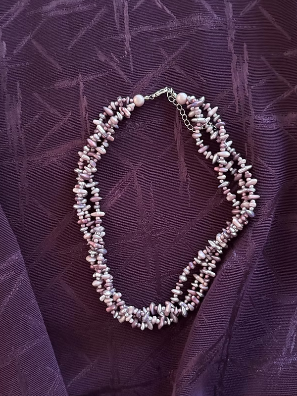 Mor Çoklu Boncuk Kolye