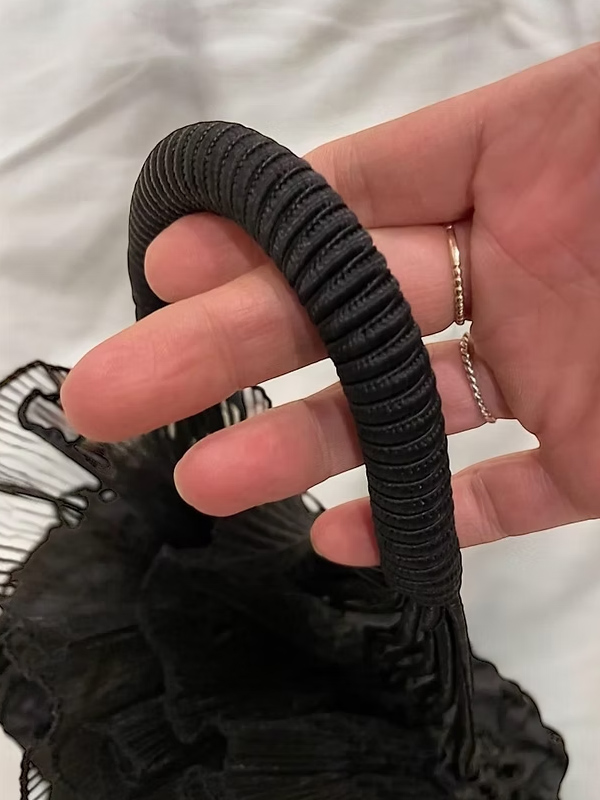 Vintage Organze Tül Detaylı Saten Çanta