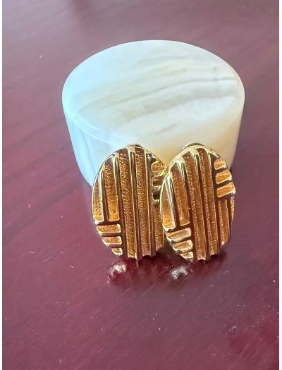 Vintage 80s Gold Klipsli Küpe