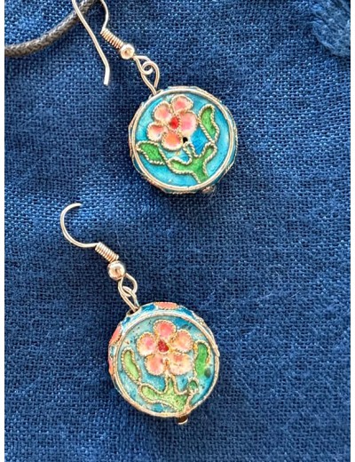 Cloisonne Mineli Küpe