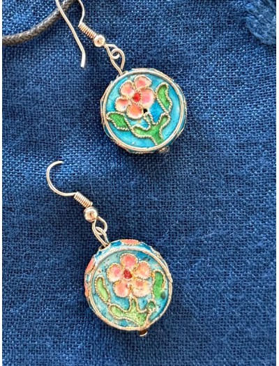 Cloisonne Mineli Küpe