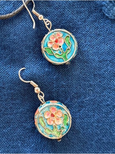 Cloisonne Mineli Küpe