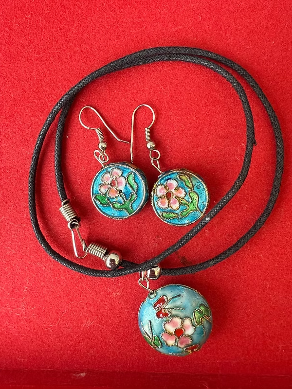 Cloisonne Mineli Küpe