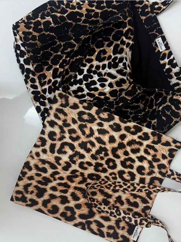 Be Retrokare Leopar Kanvas Çanta