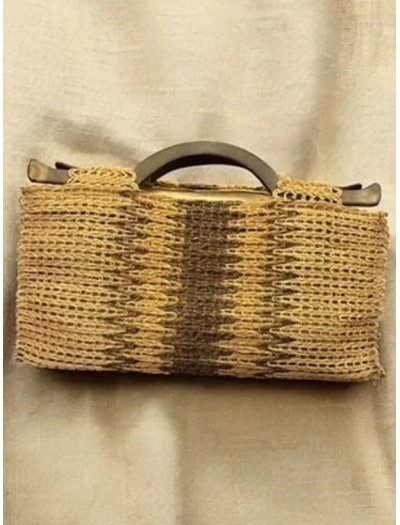 Vintage Hasır Ahşap Saplı Çanta Vintage Hasır Ahşap Saplı Çanta
