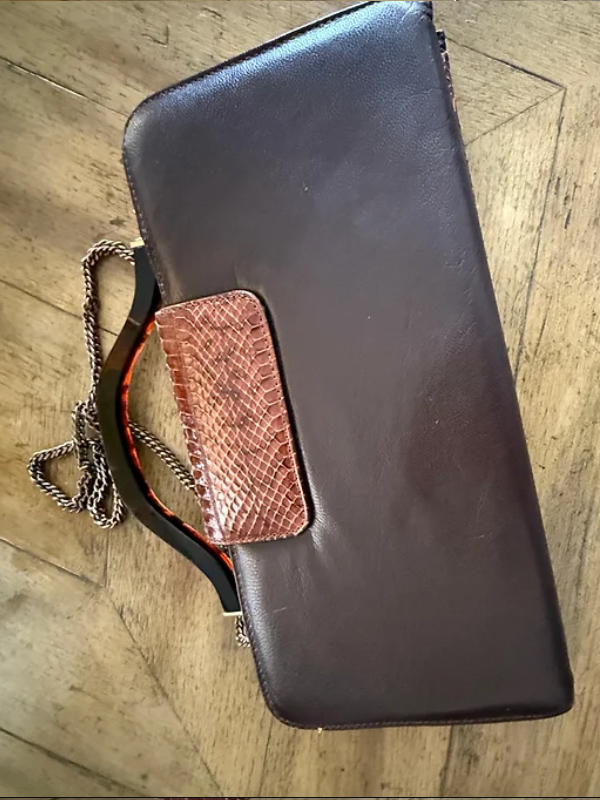 Vintage 80's yılan derisi çanta