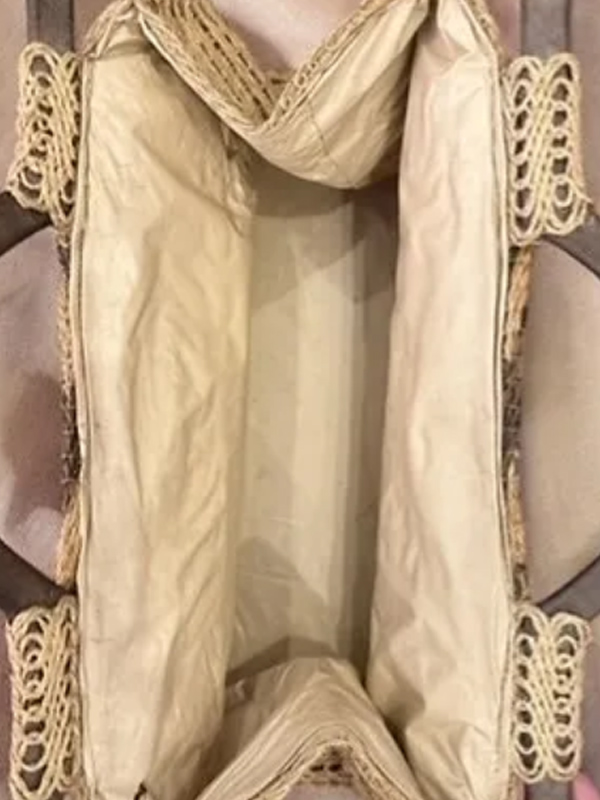 Vintage Hasır Ahşap Saplı Çanta