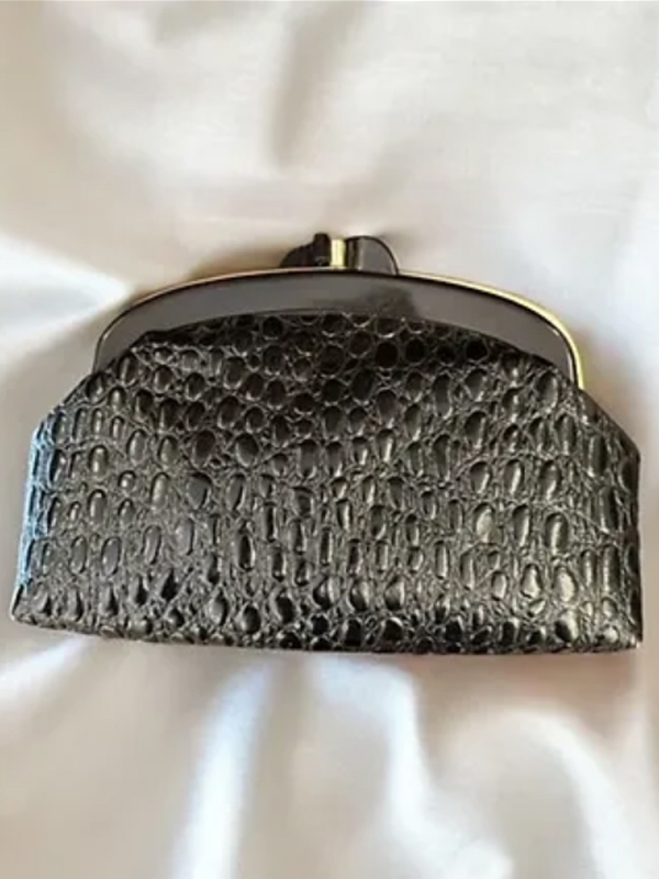 Vintage 80'ler kabartma baskılı portföy çanta