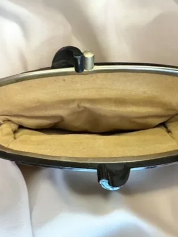 Vintage 80'ler kabartma baskılı portföy çanta