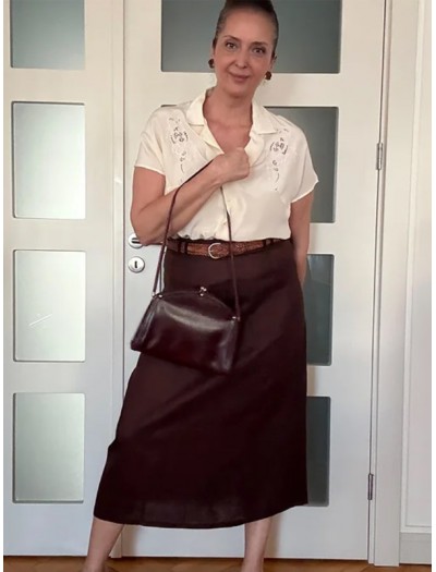 Goya  Vintage Bordo Deri Çanta