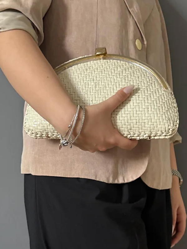 Vintage70 Hasır Lake kaplamalı çanta