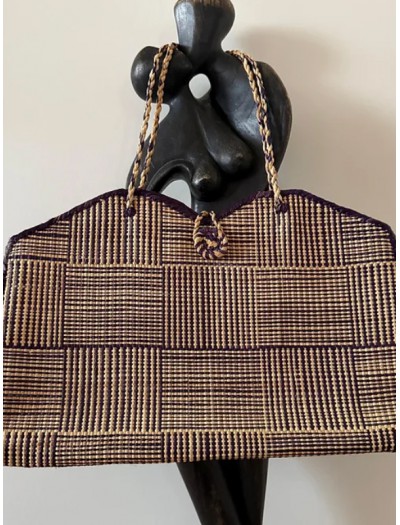 Vintage Çizgili Hasır Çanta / Bali