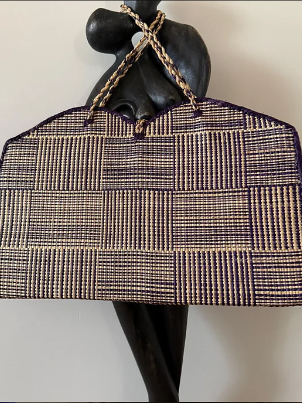 Vintage Çizgili Hasır Çanta / Bali