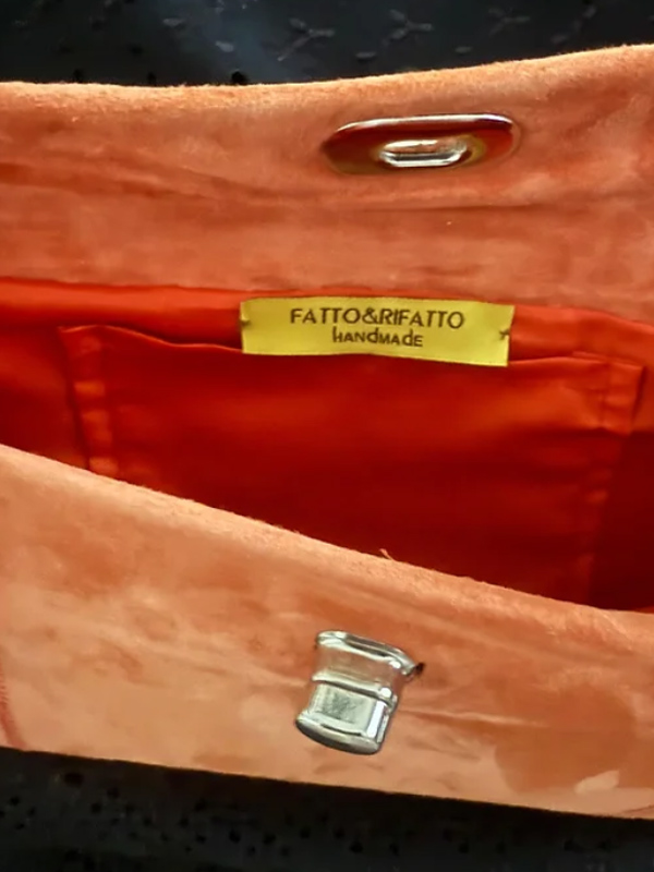 Süet Hand Made Turuncu Çanta